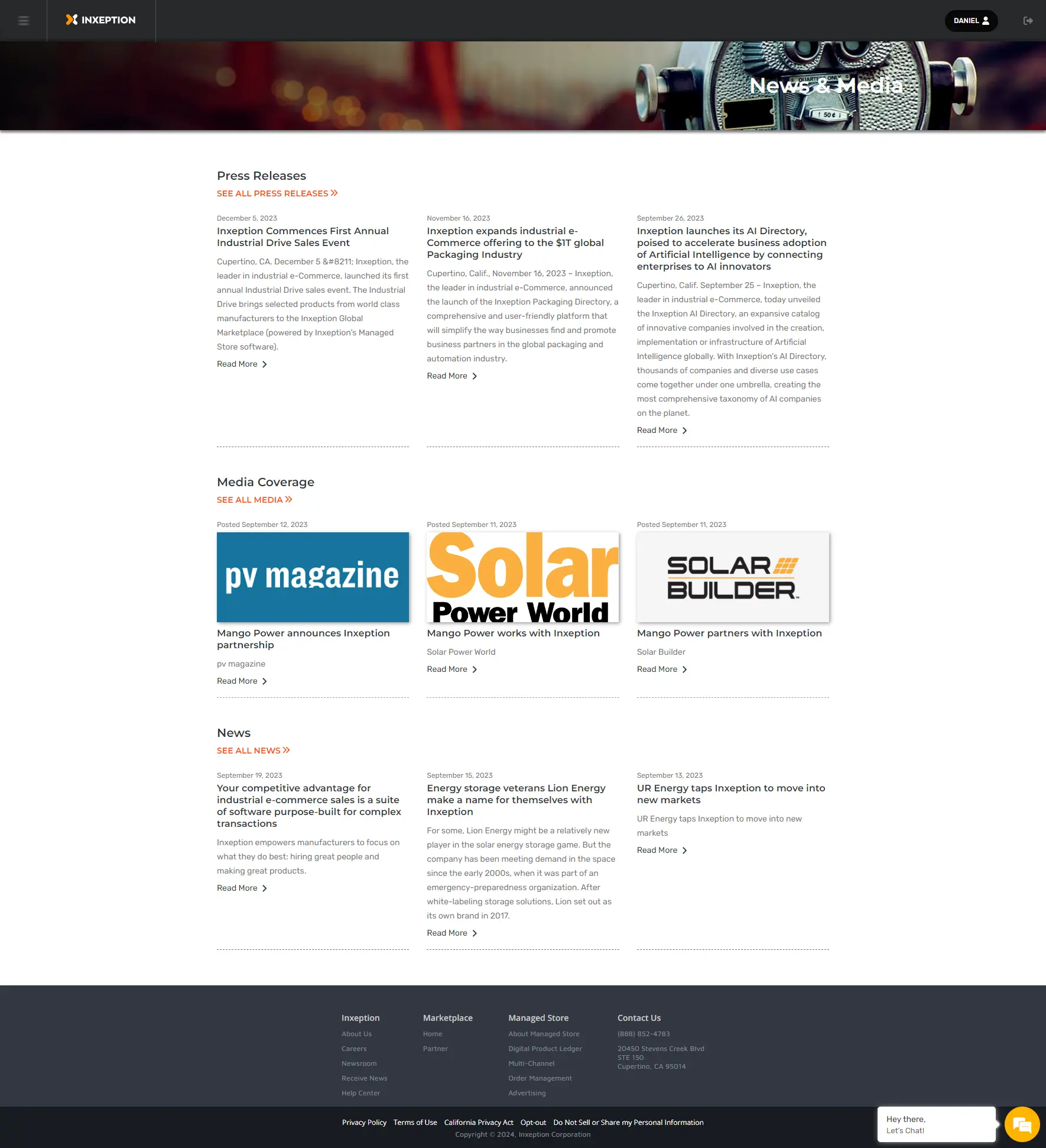 News and Media landing page which gets data from a WordPress graphql endpoint.